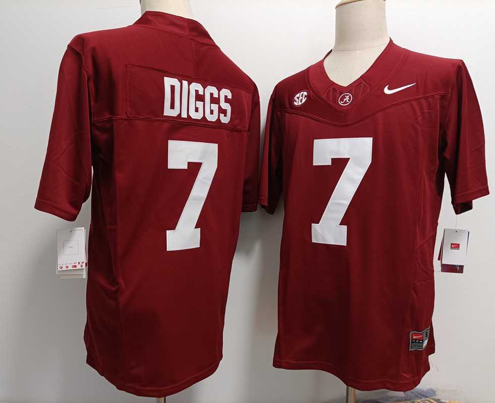 Men%27s Alabama Crimson Tide #7 Trevon Diggs Red FUSE College Stitched Jersey